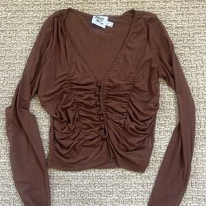 Princess Polly brown mesh top